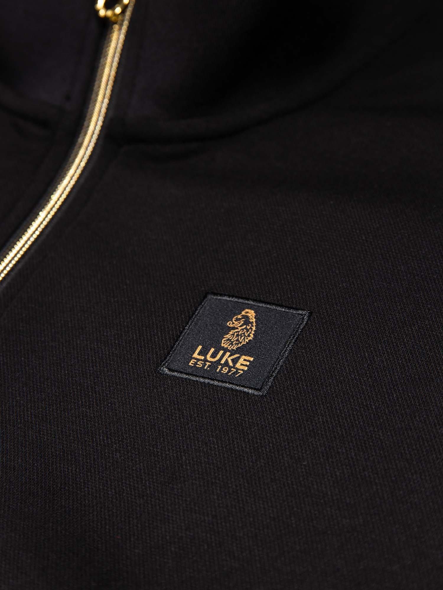 Product image 6 of 7, which shows LUKE 1977 Makati Funnel Neck Zip Through Sweatshirt, Black/Gold, S
