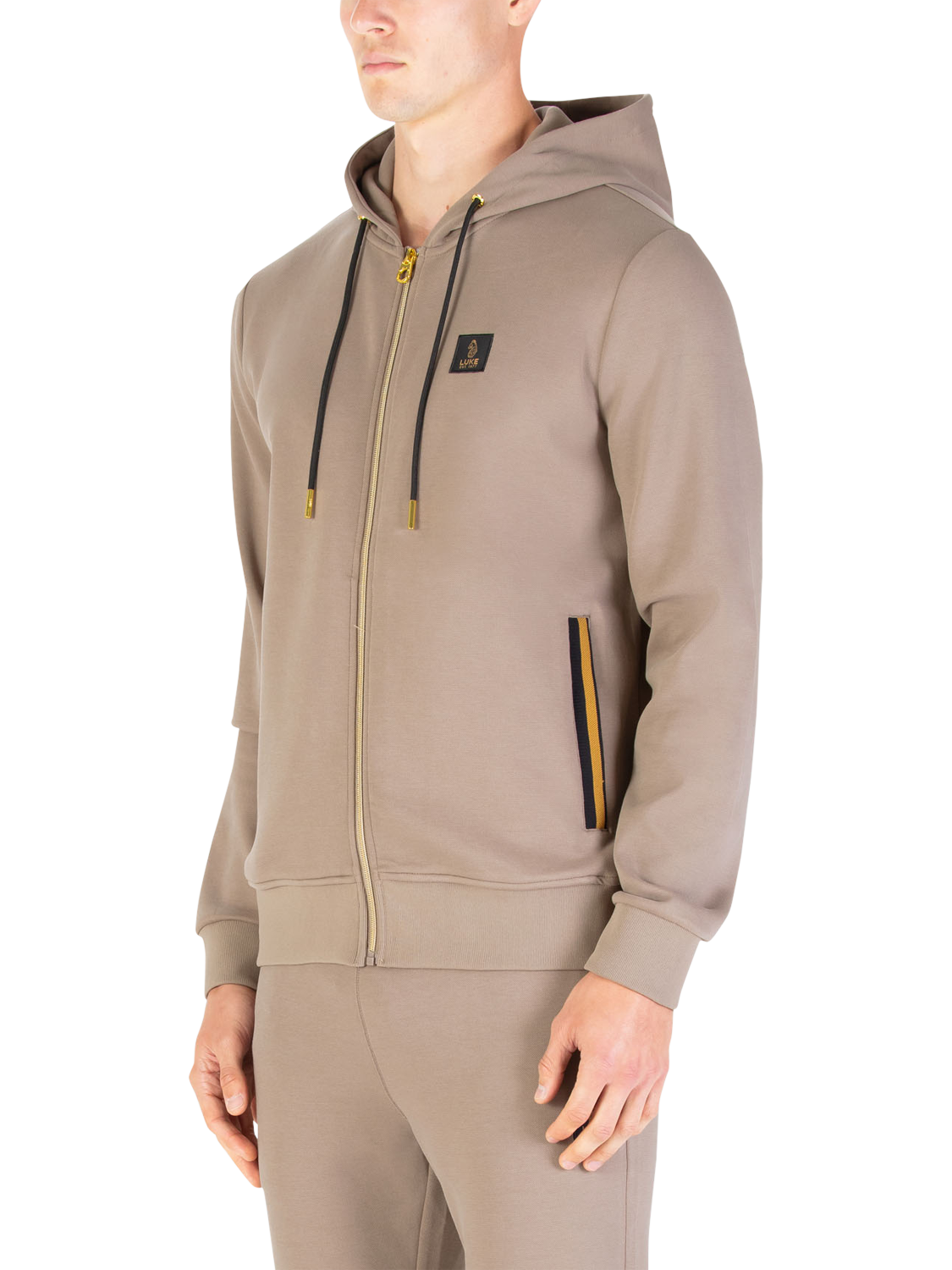 Product image 1 of 8, which shows LUKE 1977 Makati Zip Through Hoodie, Hardnut/Gold, S