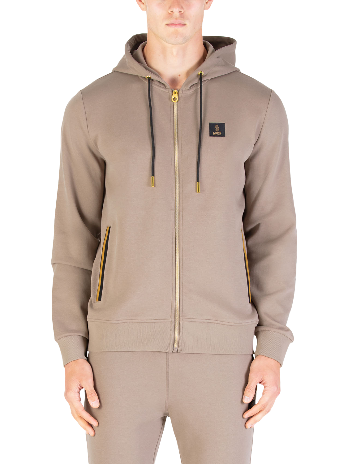 Product image 3 of 8, which shows LUKE 1977 Makati Zip Through Hoodie, Hardnut/Gold, S