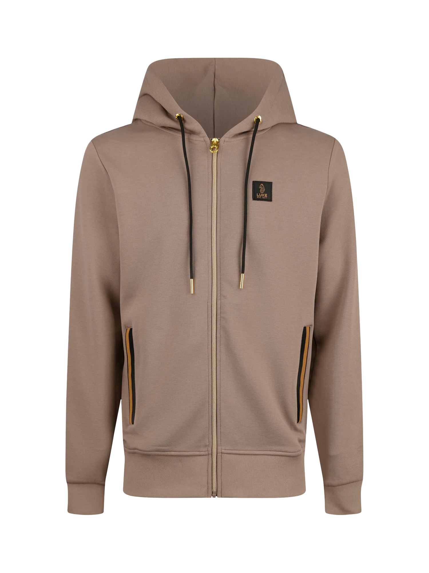 Product image 4 of 8, which shows LUKE 1977 Makati Zip Through Hoodie, Hardnut/Gold, S