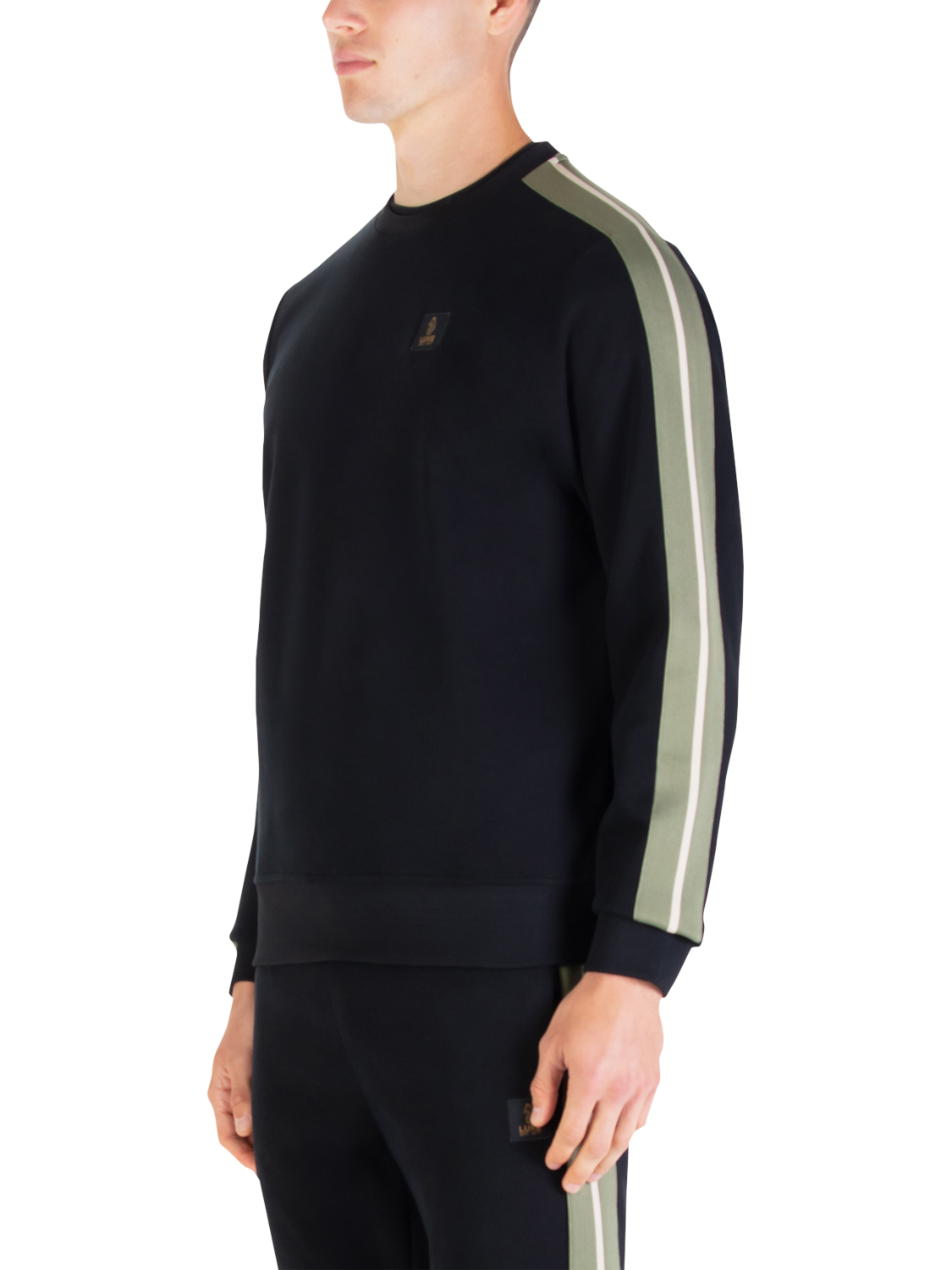 Product image 1 of 9, which shows LUKE 1977 Massachusetts Tricot Cotton Blend Sweatshirt, Black Clover, S