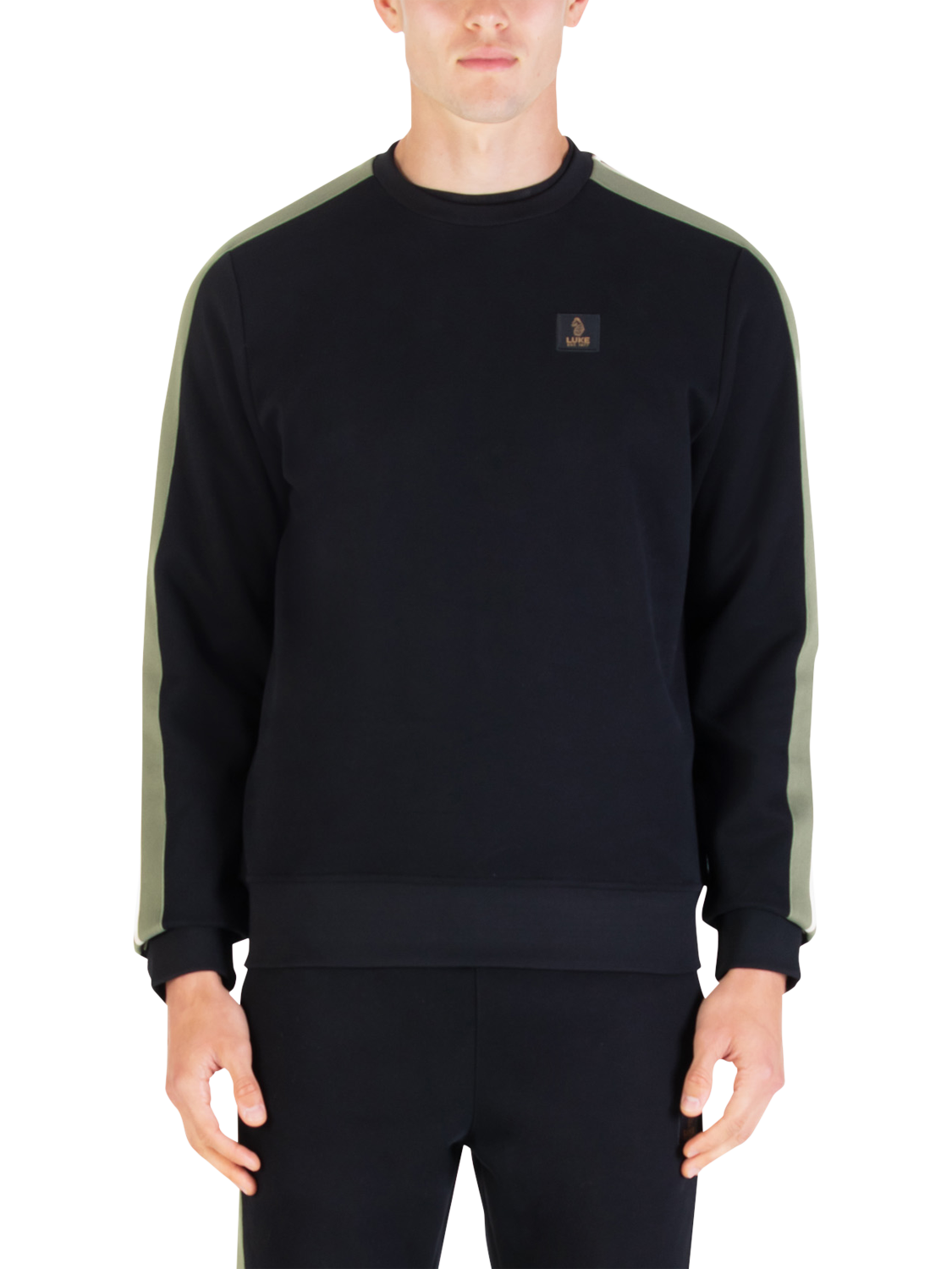 Product image 3 of 9, which shows LUKE 1977 Massachusetts Tricot Cotton Blend Sweatshirt, Black Clover, S