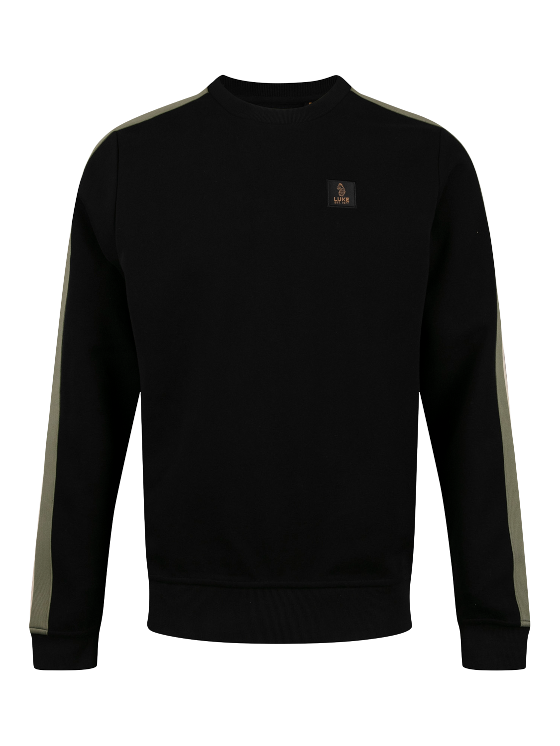 Product image 4 of 9, which shows LUKE 1977 Massachusetts Tricot Cotton Blend Sweatshirt, Black Clover, S