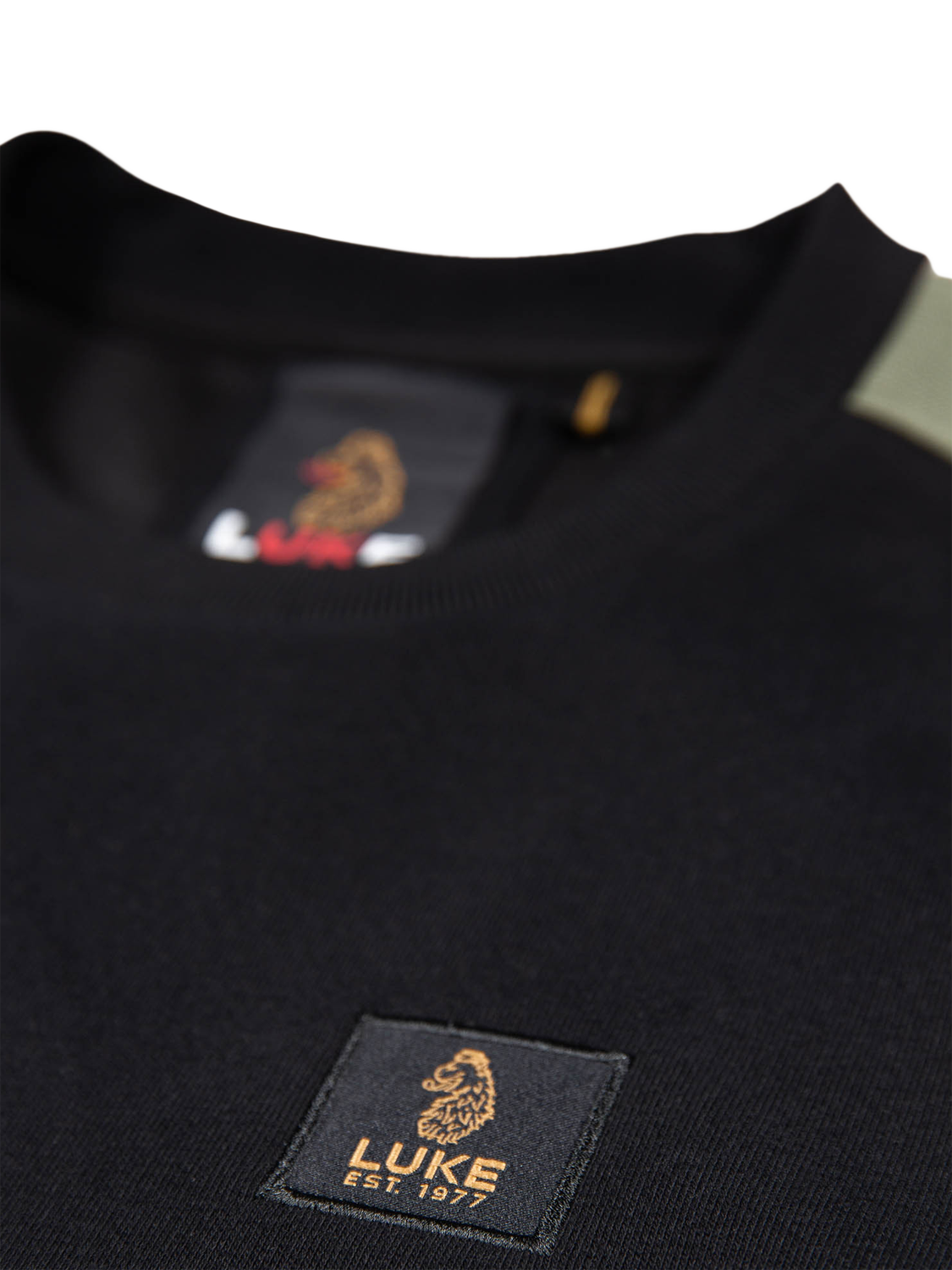 Product image 8 of 9, which shows LUKE 1977 Massachusetts Tricot Cotton Blend Sweatshirt, Black Clover, S