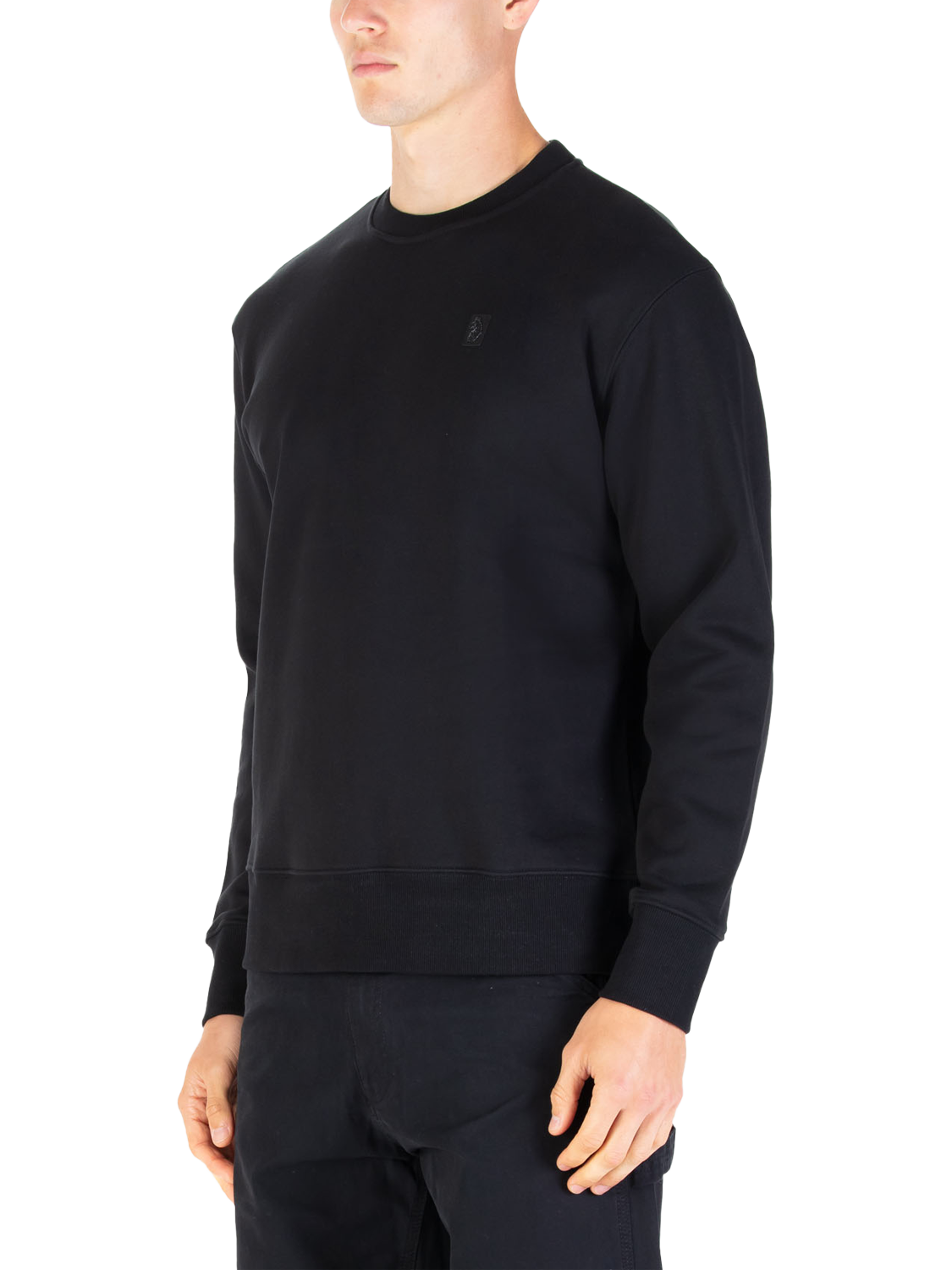 Product image 1 of 7, which shows LUKE 1977 Parker Crew Neck Cotton Jumper, Black, S