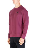 LUKE 1977 Parker Crew Neck Cotton Jumper, Mauve Wine