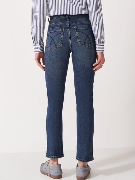 Crew Clothing Relaxed Straight Cut Jeans, Airforce Blue - view 2, Airforce Blue