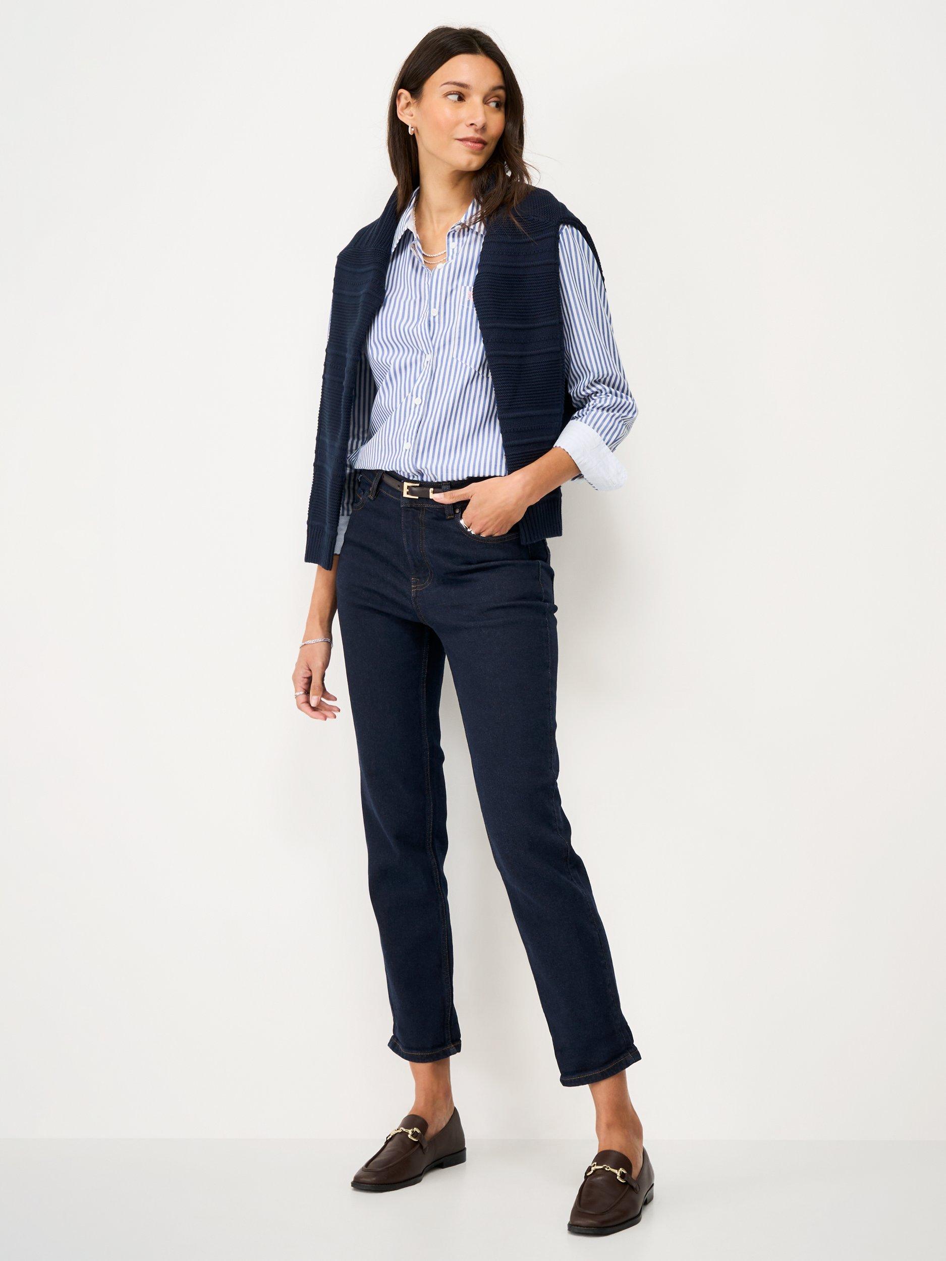 Product image 1 of 5, which shows Crew Clothing Relaxed Fit Jeans, Dark Blue, 10