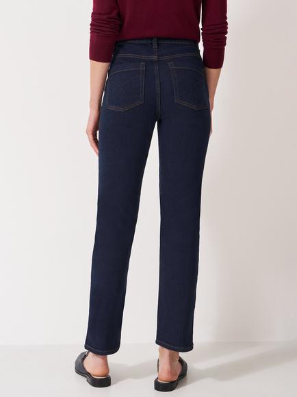 Crew Clothing Relaxed Straight Jeans, Dark Blue - view 2, Dark Blue