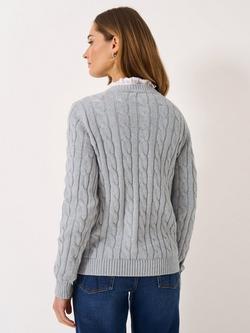 Crew Clothing Crew Neck Cable Knit Jumper - view 2, Anthracite Grey