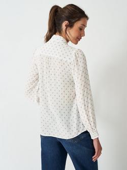 Crew Clothing Geo Print Long Sleeve V Neck Blouse - view 2, White