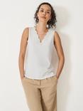 Crew Clothing Trim Neck Vest Top, White