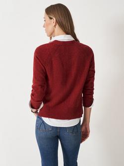 Crew Clothing Harmony Wool Rich Cardigan - view 2, Red Wine