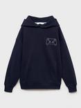 Mango Kids' Gamer Cotton Graphic Print Hoodie, Navy