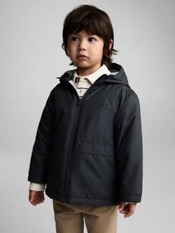 Mango Kids' Javier Hooded Quilted Coat, Charcoal, Charcoal