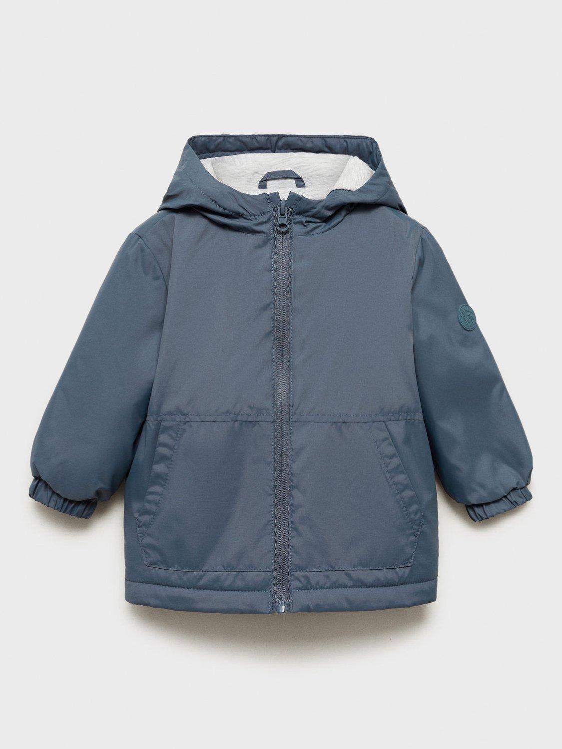 Product image 2 of 6, which shows Mango Kids' Jorge Hooded Quilted Coat, Medium Blue, 12-18 months