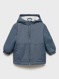 Mango Kids' Jorge Hooded Quilted Coat, Medium Blue