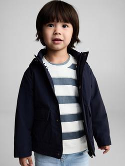 Mango Kids' Luis Quilted Hooded Parka Coat, Navy, Navy