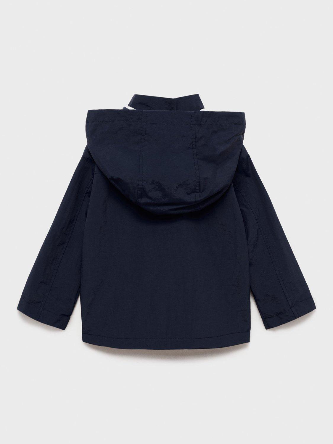 Product image 4 of 7, which shows Mango Kids' Luis Quilted Hooded Parka Coat, Navy, 12-18 months