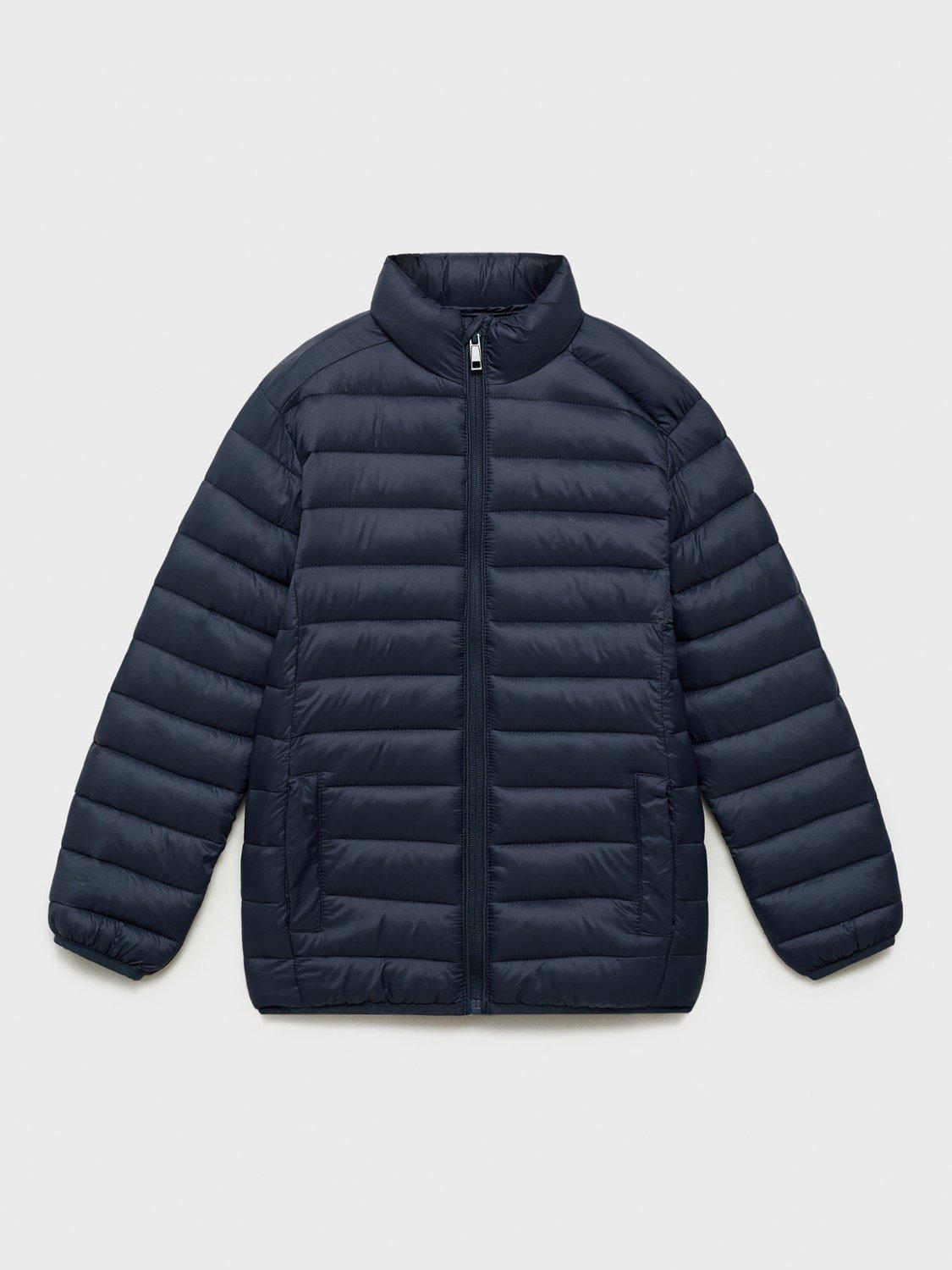 Product image 3 of 7, which shows Mango Kids' Unico Quilted Jacket, Navy, 7 years