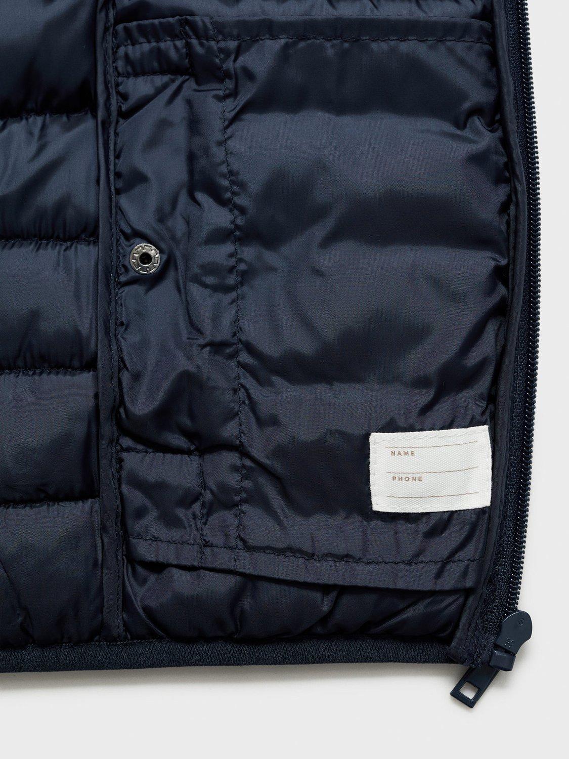 Product image 5 of 7, which shows Mango Kids' Unico Quilted Jacket, Navy, 7 years