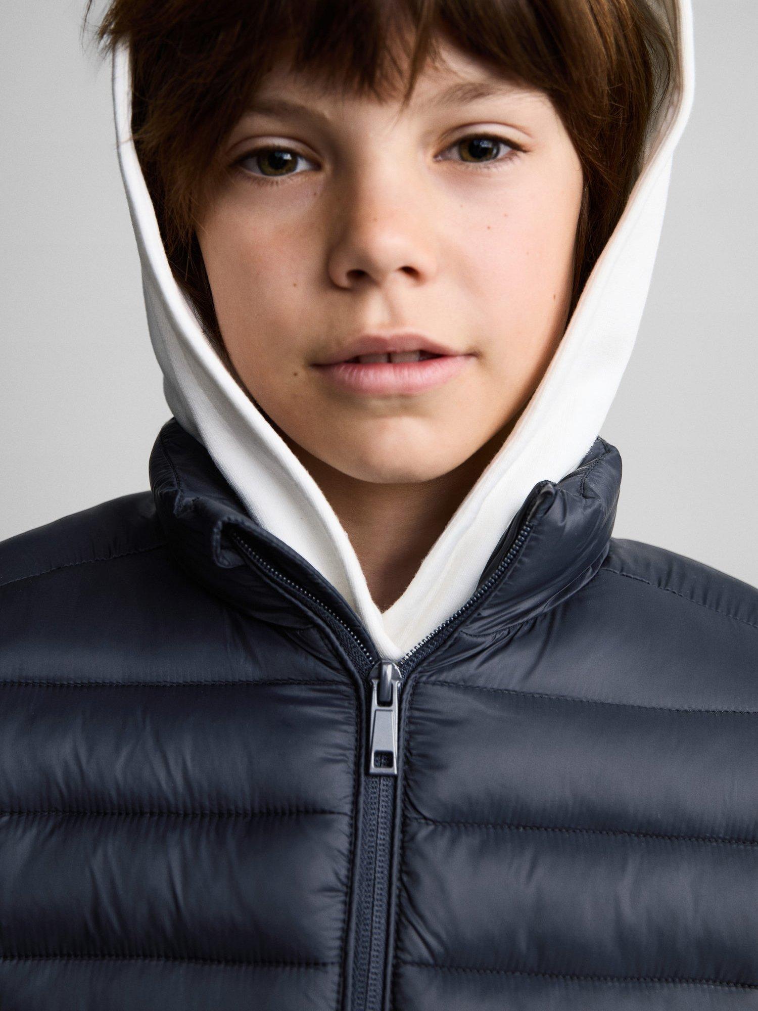 Product image 6 of 7, which shows Mango Kids' Unico Quilted Jacket, Navy, 7 years