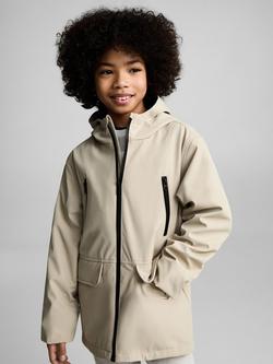 Mango Kids' Ramon Hooded Parka Coat, Light Pastel Brown, Light Pastel Brown