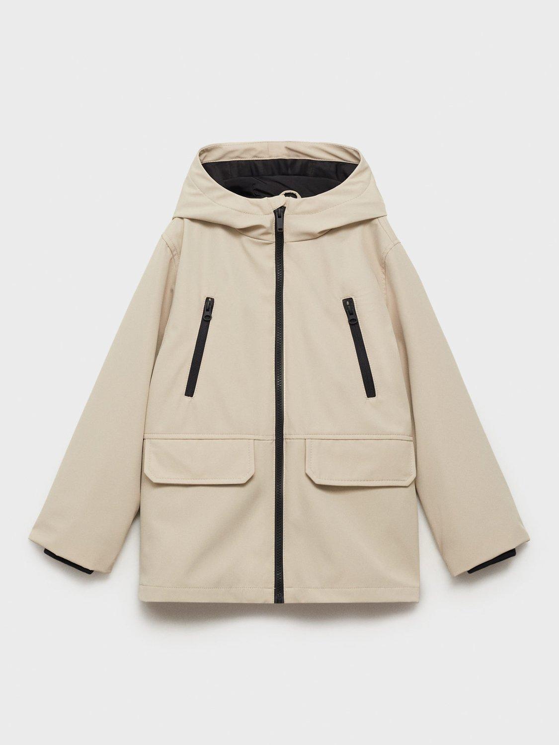 Product image 3 of 7, which shows Mango Kids' Ramon Hooded Parka Coat, Light Pastel Brown, 7 years