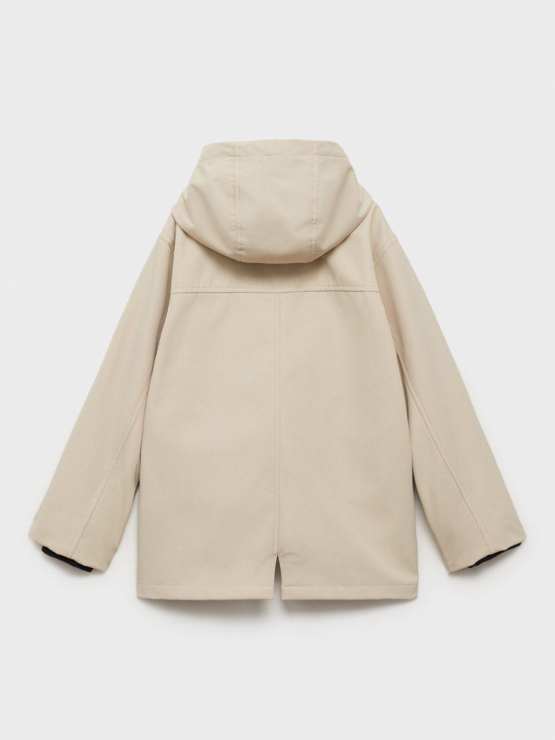 Product image 4 of 7, which shows Mango Kids' Ramon Hooded Parka Coat, Light Pastel Brown, 7 years