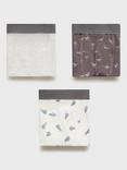 Mango Kids' Dino Cotton Blend Boxer Briefs, Pack of 3, Medium Grey