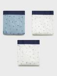 Mango Kids' Outdoor Cotton Blend Printed Boxer Briefs, Pack of 3, Medium Blue
