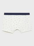 Mango Kids' Outdoor Cotton Blend Printed Boxer Briefs, Pack of 3, Medium Blue