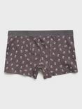 Mango Kids' Weekend Cotton Blend Boxer Briefs, Pack of 3, Medium Grey