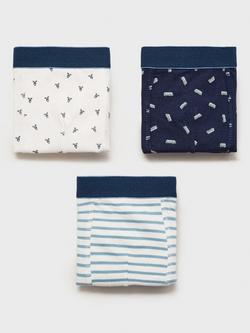 Mango Kids' Road Cotton Blend Boxer Briefs, Pack of 3, Natural White, Natural White