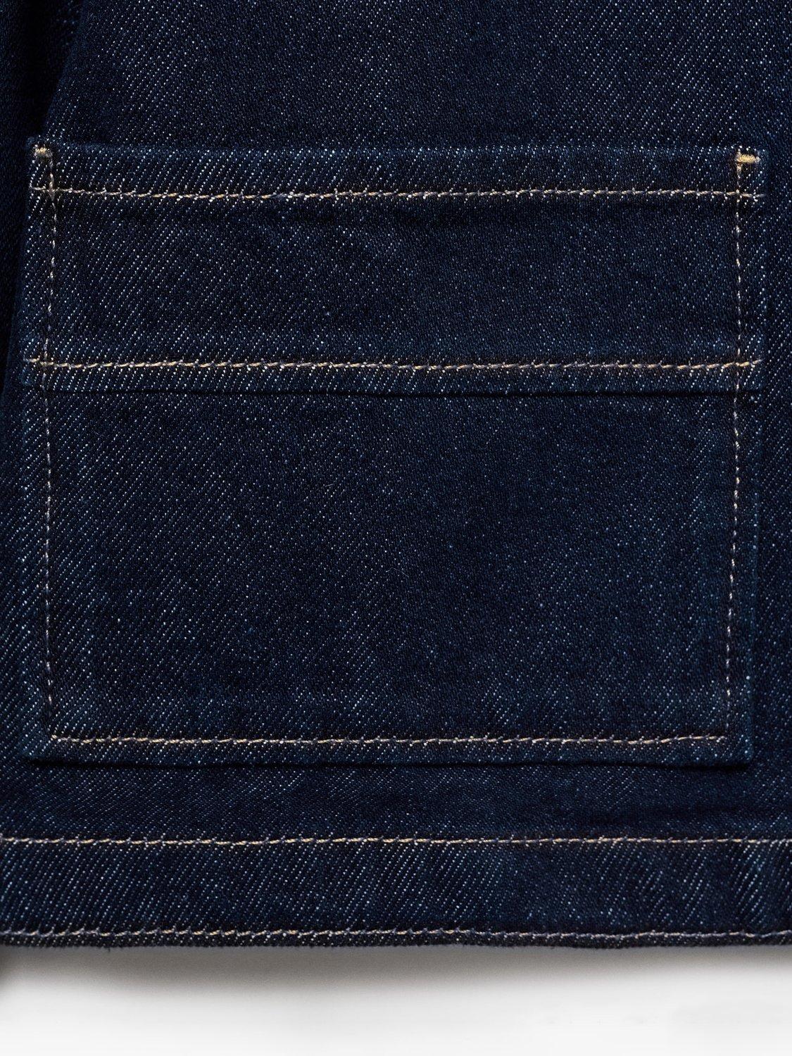 Product image 7 of 7, which shows Mango Pipa Collarless Denim Jacket, Open Blue, L