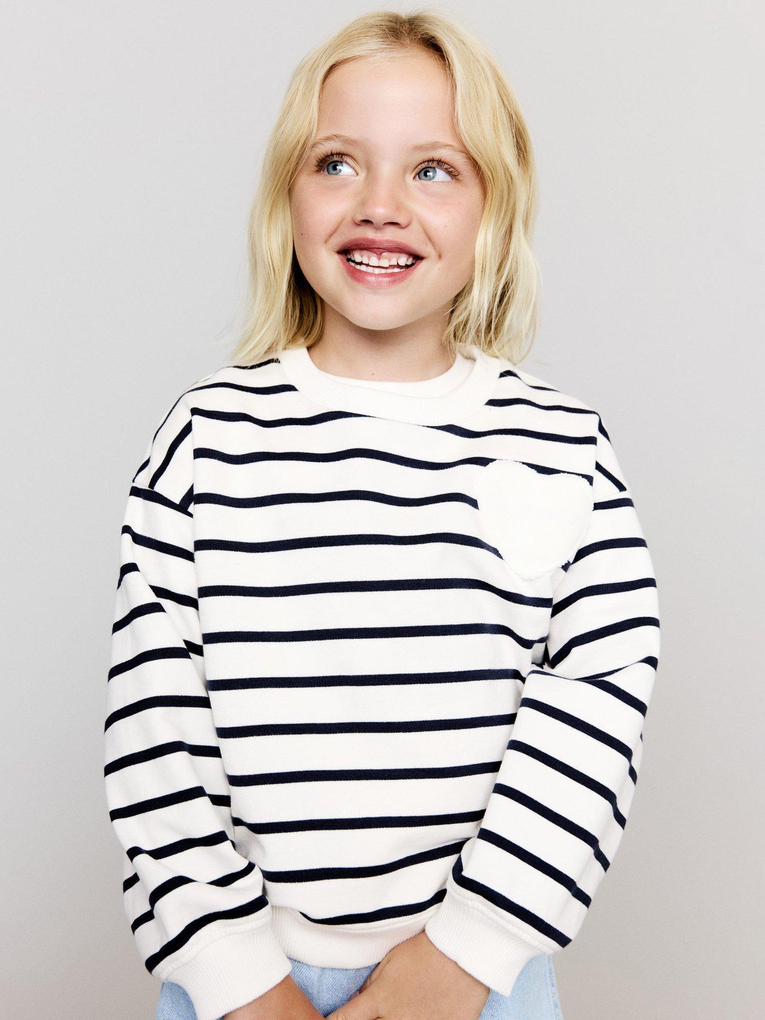 Mango Kids' Heart Sweatshirt, Natural White