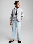 Mango Kids' Andy Sleeveless Quilted Gilet, Medium Blue