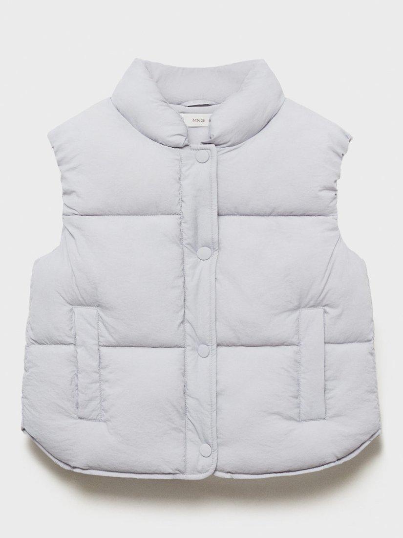 Product image 3 of 6, which shows Mango Kids' Andy Sleeveless Quilted Gilet, Medium Blue, 7-8 years