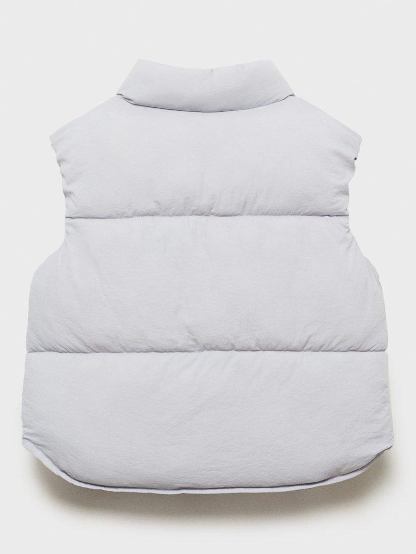 Product image 4 of 6, which shows Mango Kids' Andy Sleeveless Quilted Gilet, Medium Blue, 7-8 years