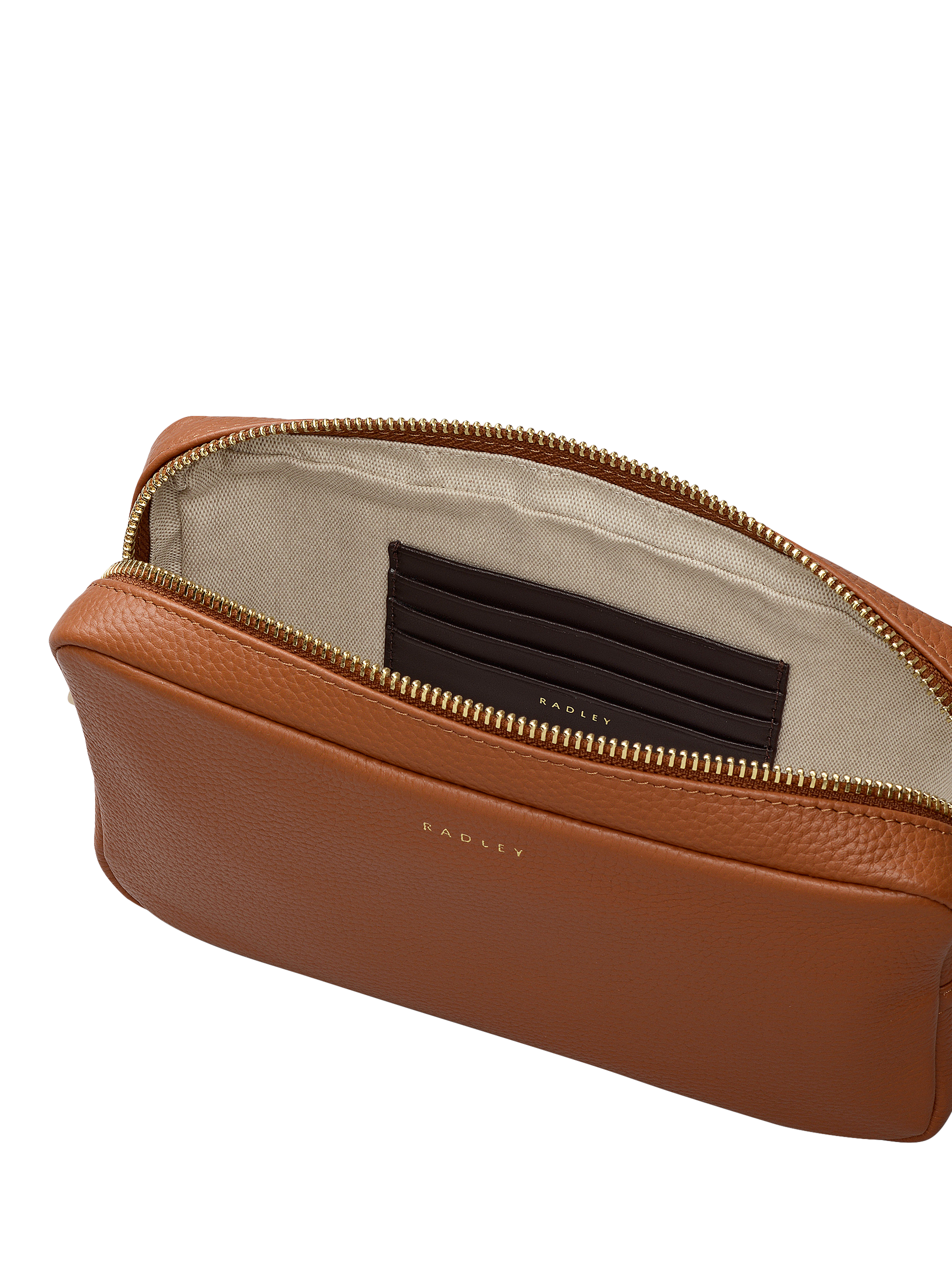 Product image 3 of 5, which shows Radley Tavistock Mini Leather Crossbody Camera Bag, Mid Brown