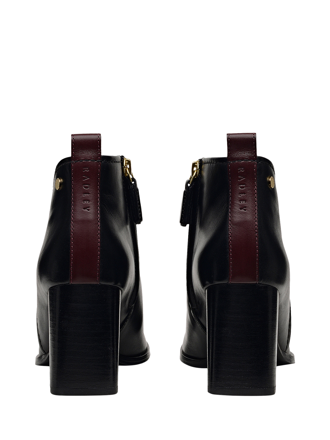 Product image 2 of 4, which shows Radley Tulip Walk Leather Curve Booties, Black, 4