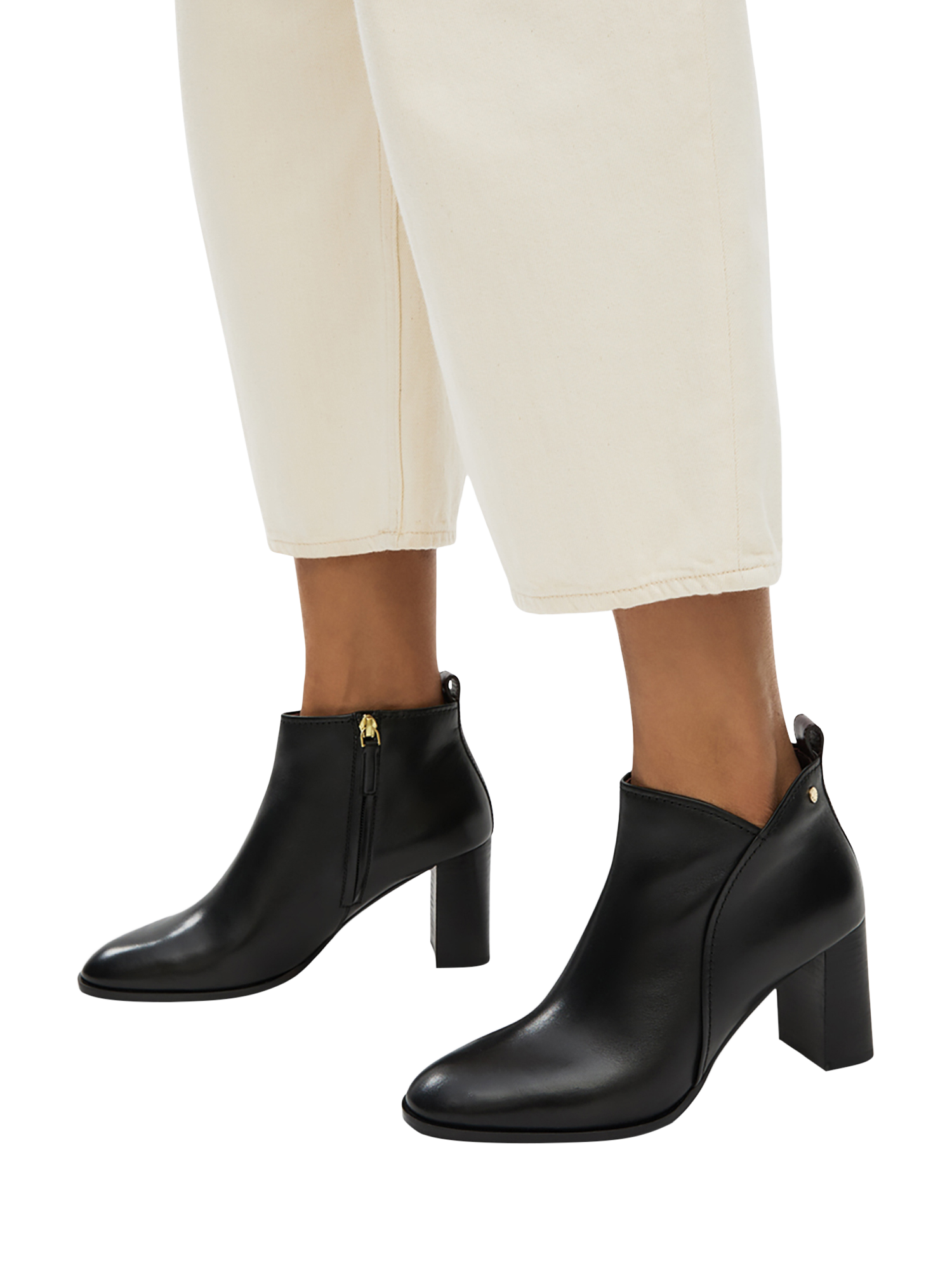 Product image 4 of 4, which shows Radley Tulip Walk Leather Curve Booties, Black, 4