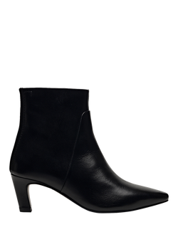 Radley Montpellier Parade Leather Clean Curve Heel Boots, Black, Black