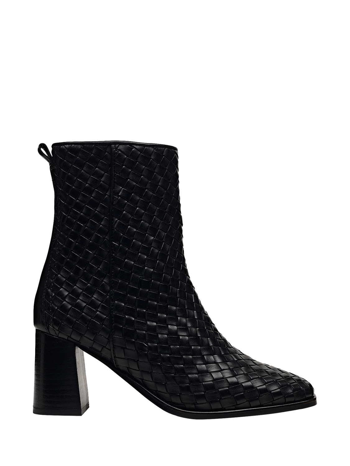 Product image 1 of 5, which shows Radley Threadneedle Street Weave Square Toe Heeled Ankle Boots, Black, 4