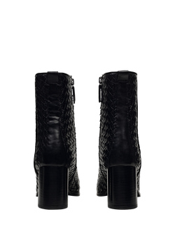 Radley Threadneedle Street Weave Square Toe Heeled Ankle Boots, Black - view 2, Black