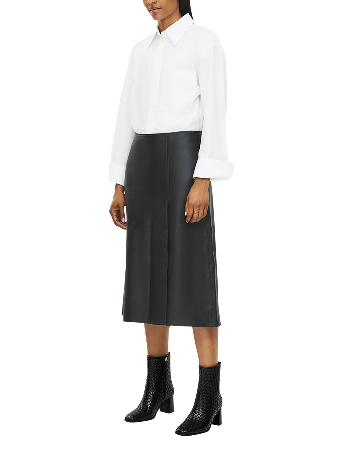 Product image 5 of 5, which shows Radley Threadneedle Street Weave Square Toe Heeled Ankle Boots, Black, 4