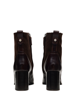 Radley Patchwork Close Leather Blend Ankle Boots, Black - view 2, Chocolate