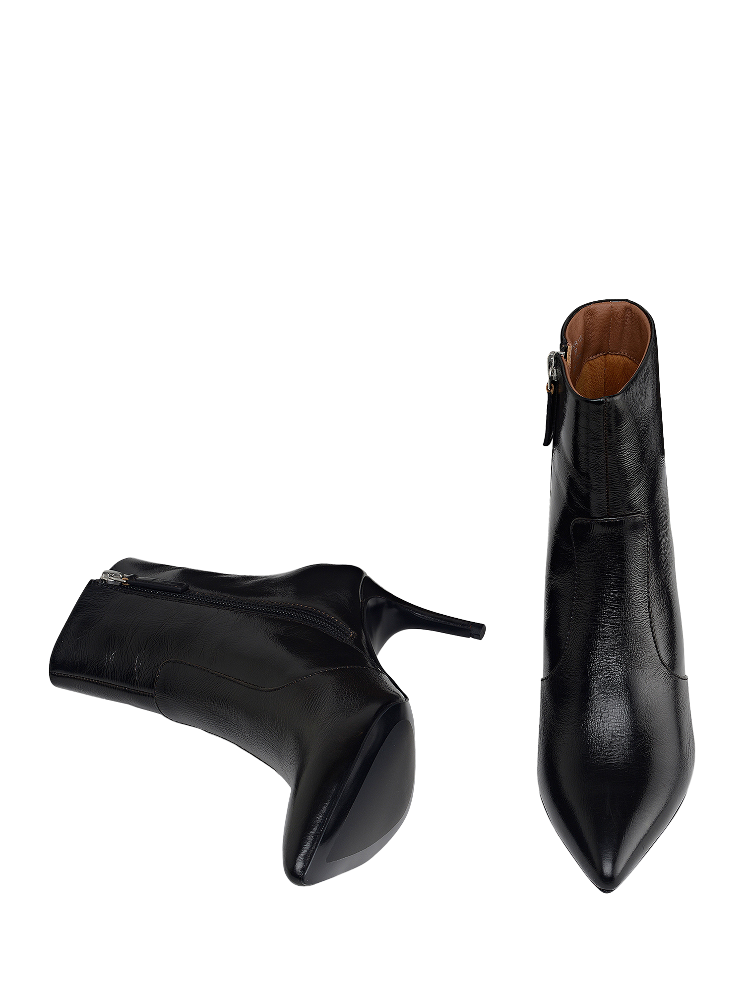 Product image 3 of 5, which shows Radley Duchess Close Leather Stiletto Point Ankle Boots, Black, 4