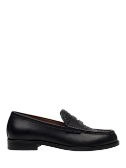Radley Threadneedle Row Leather Penny Loafers, Black