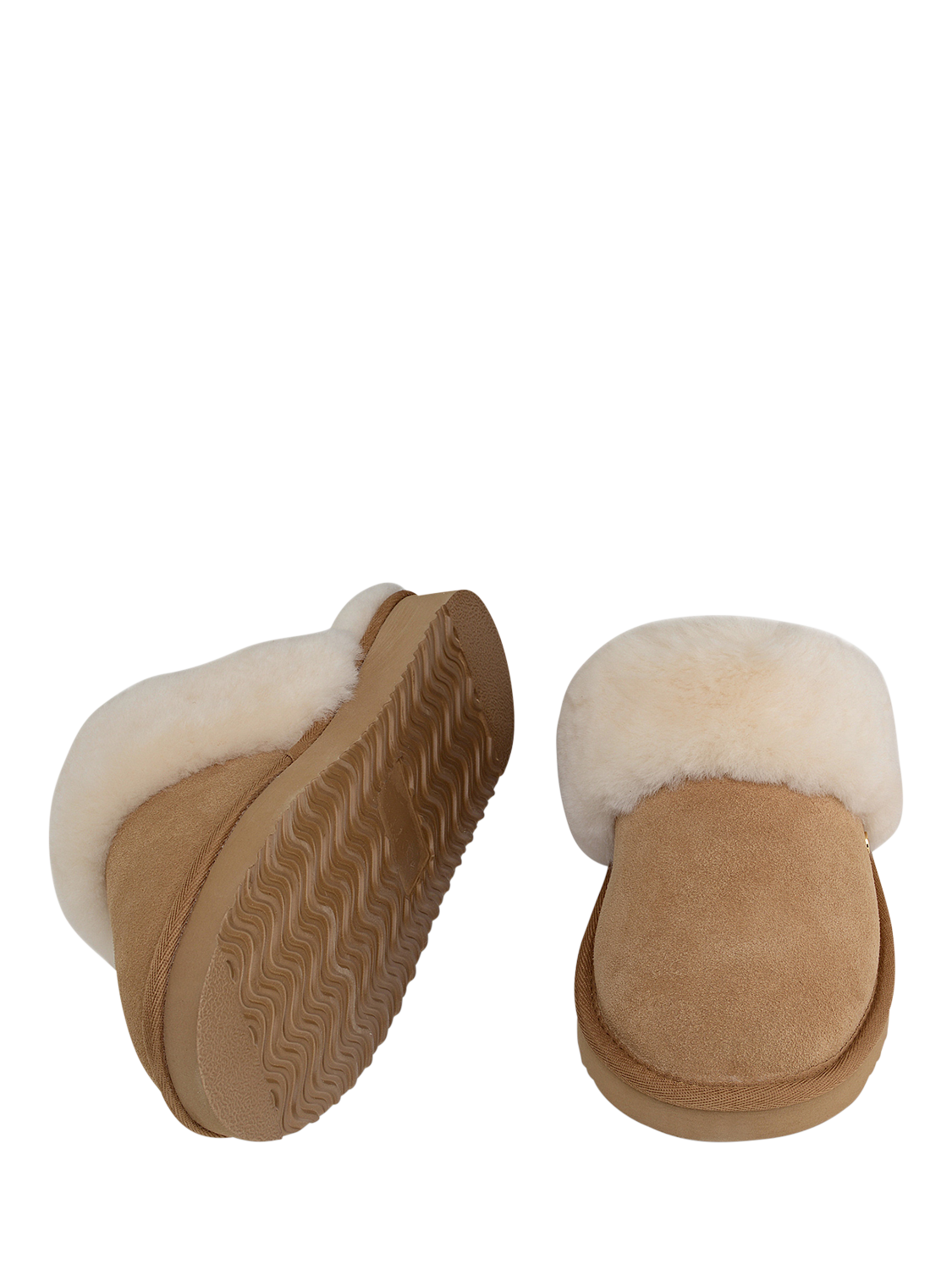 Product image 3 of 4, which shows Radley Maple Lane Classic Shearling Cuff Mule Slippers, Tan, 3